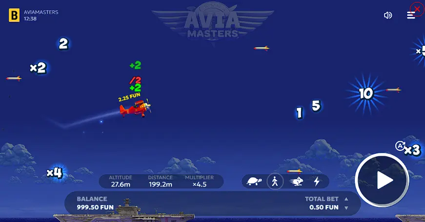 Avia Masters win multiplier rising during the game round